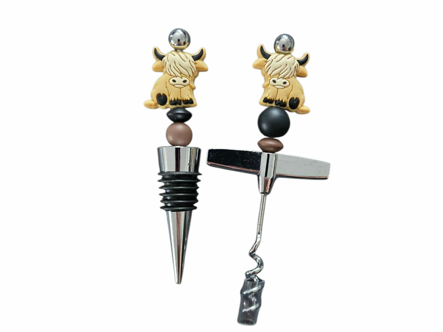 Bouchon à vin + Tire-bouchon Higlhand beige