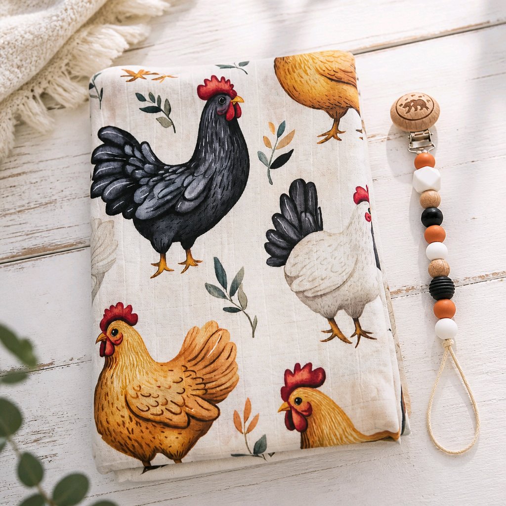 Ensemble mousseline et attache-suce poule