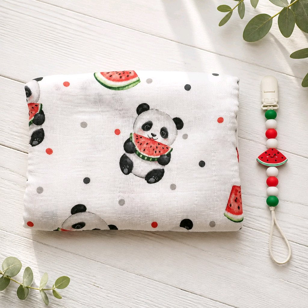 Ensemble attache-suce et mousseline panda