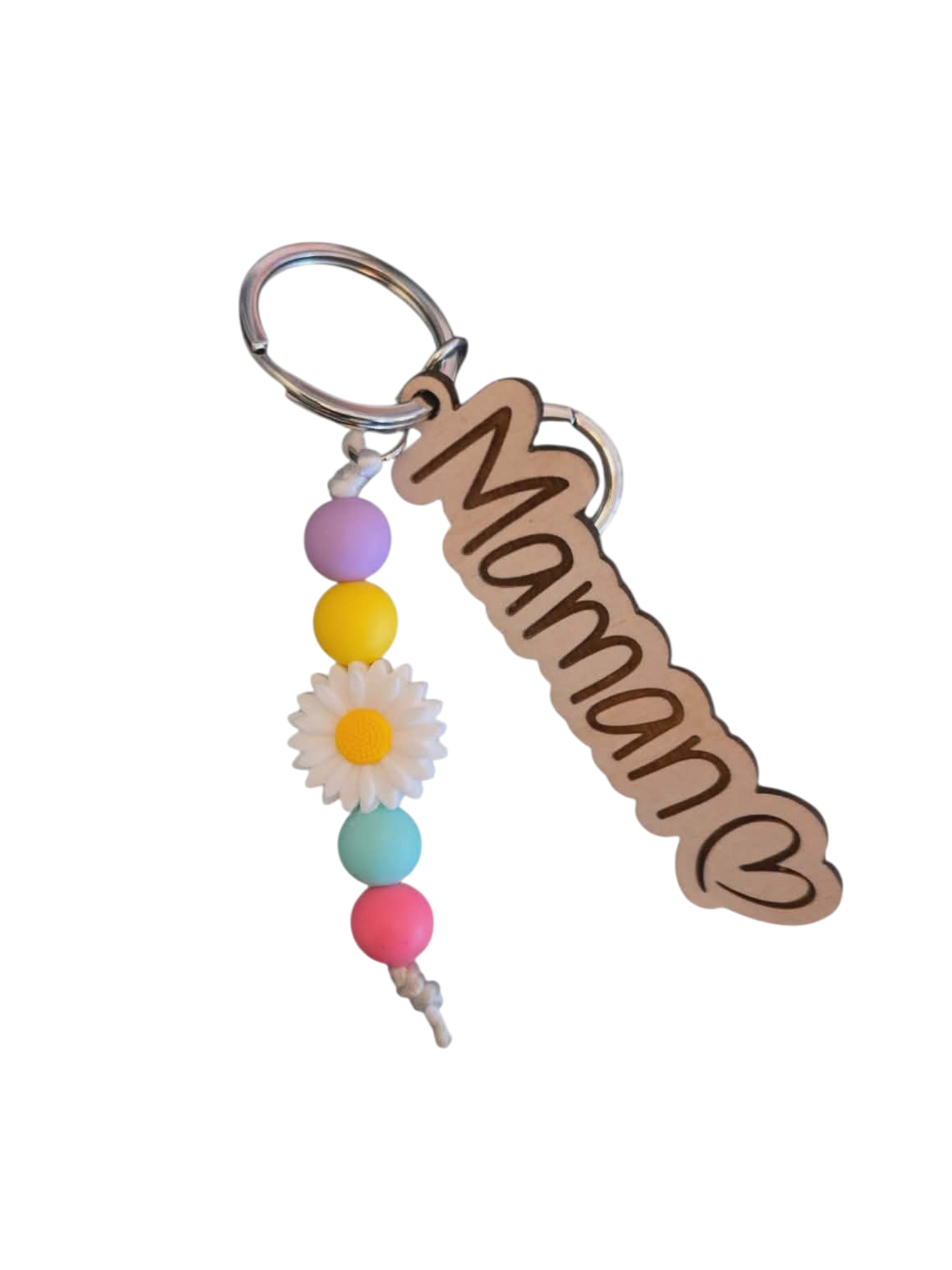 Porte-clé fleur Maman