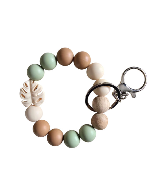 Bracelet Porte-clé Adulte Monstera beige