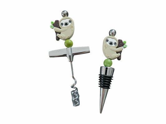 Bouchon à vin + tire bouchon Paresseux