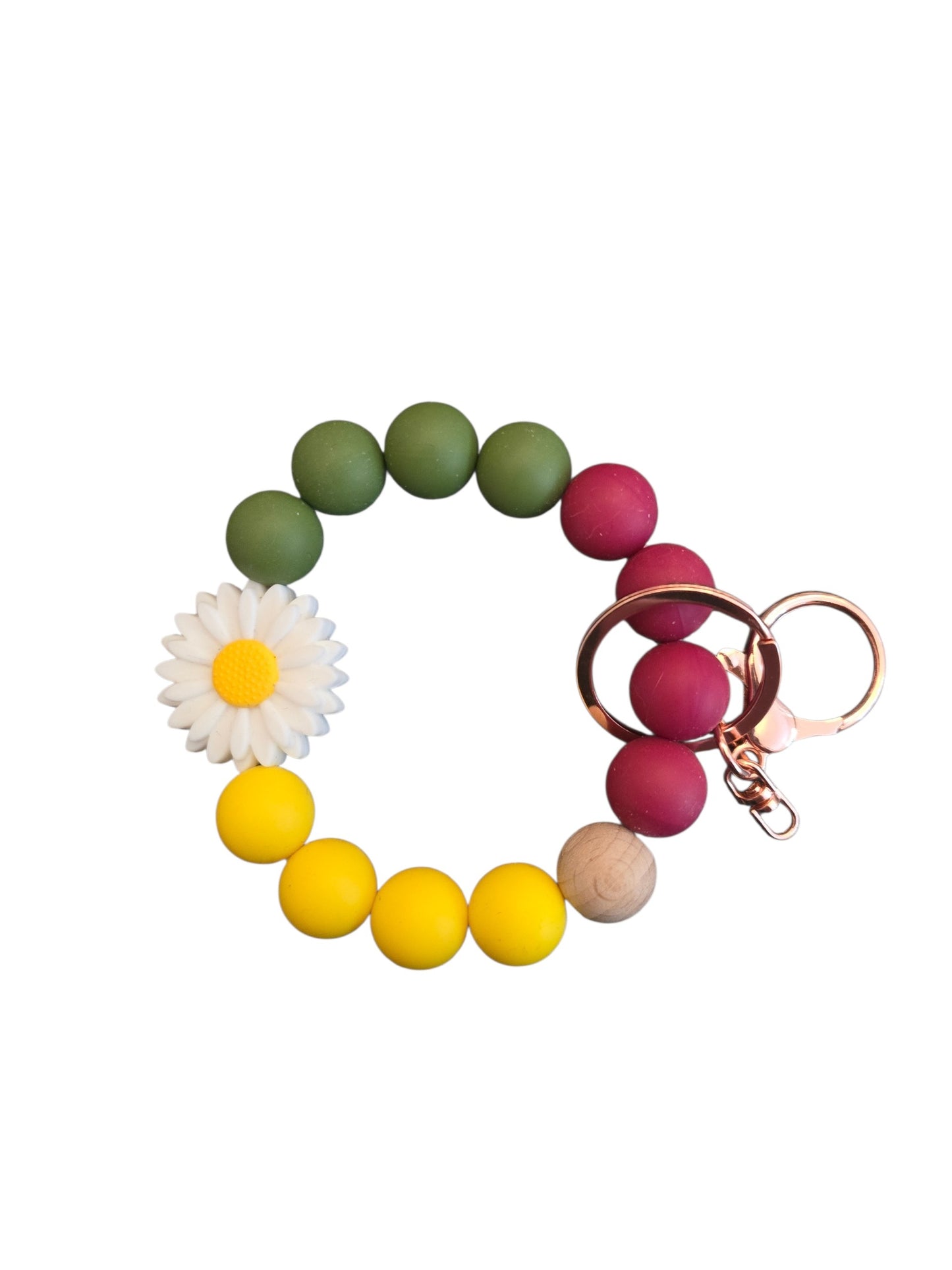 Porte-clé bracelet fleur