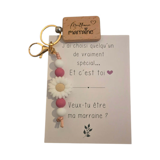 Carte & Porte-clé marraine