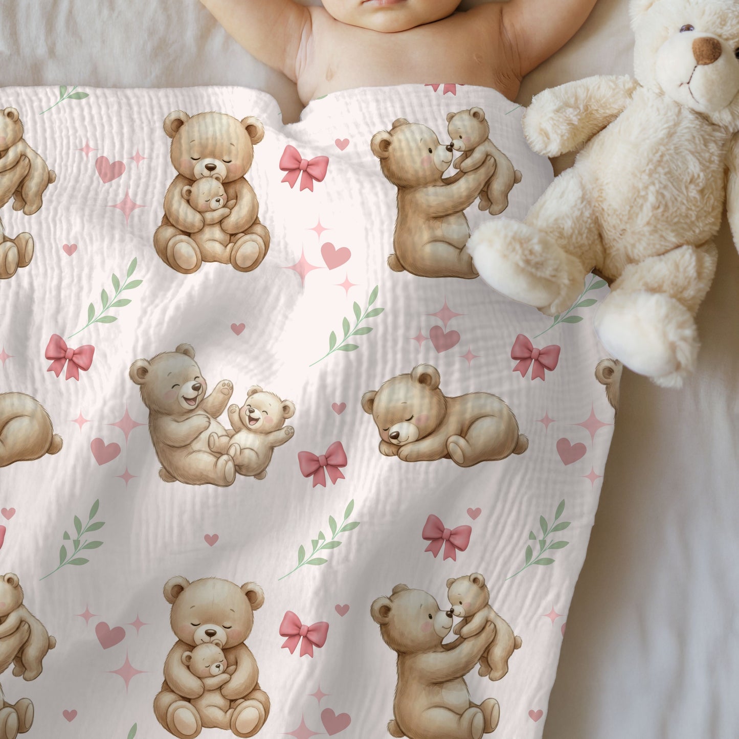 Mousseline ourson avec boucle