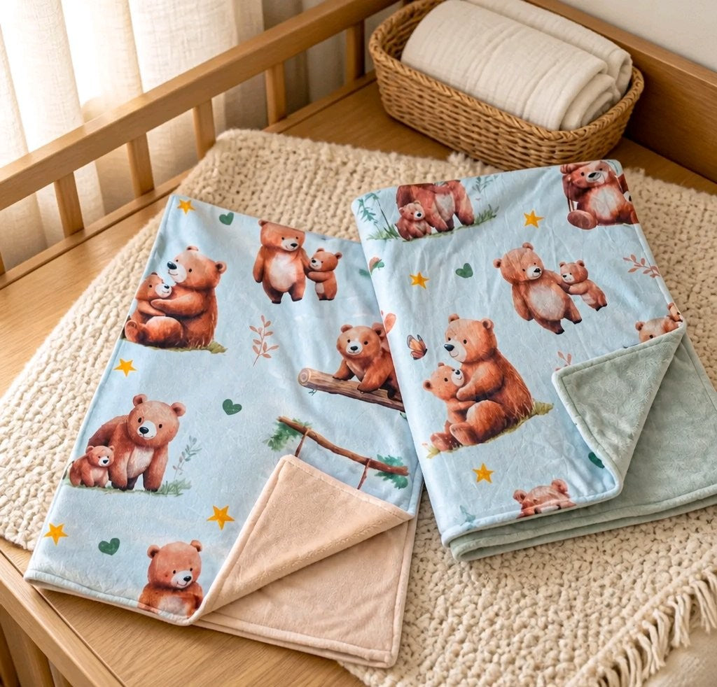 Couverture en minky Ourson