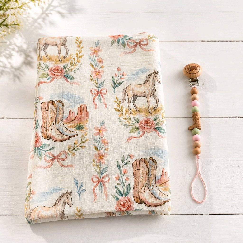 Ensemble mousseline, attache-suce cheval