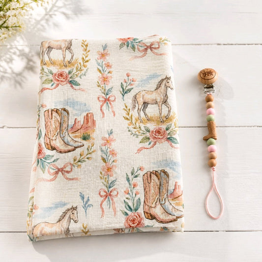Ensemble mousseline, attache-suce cheval