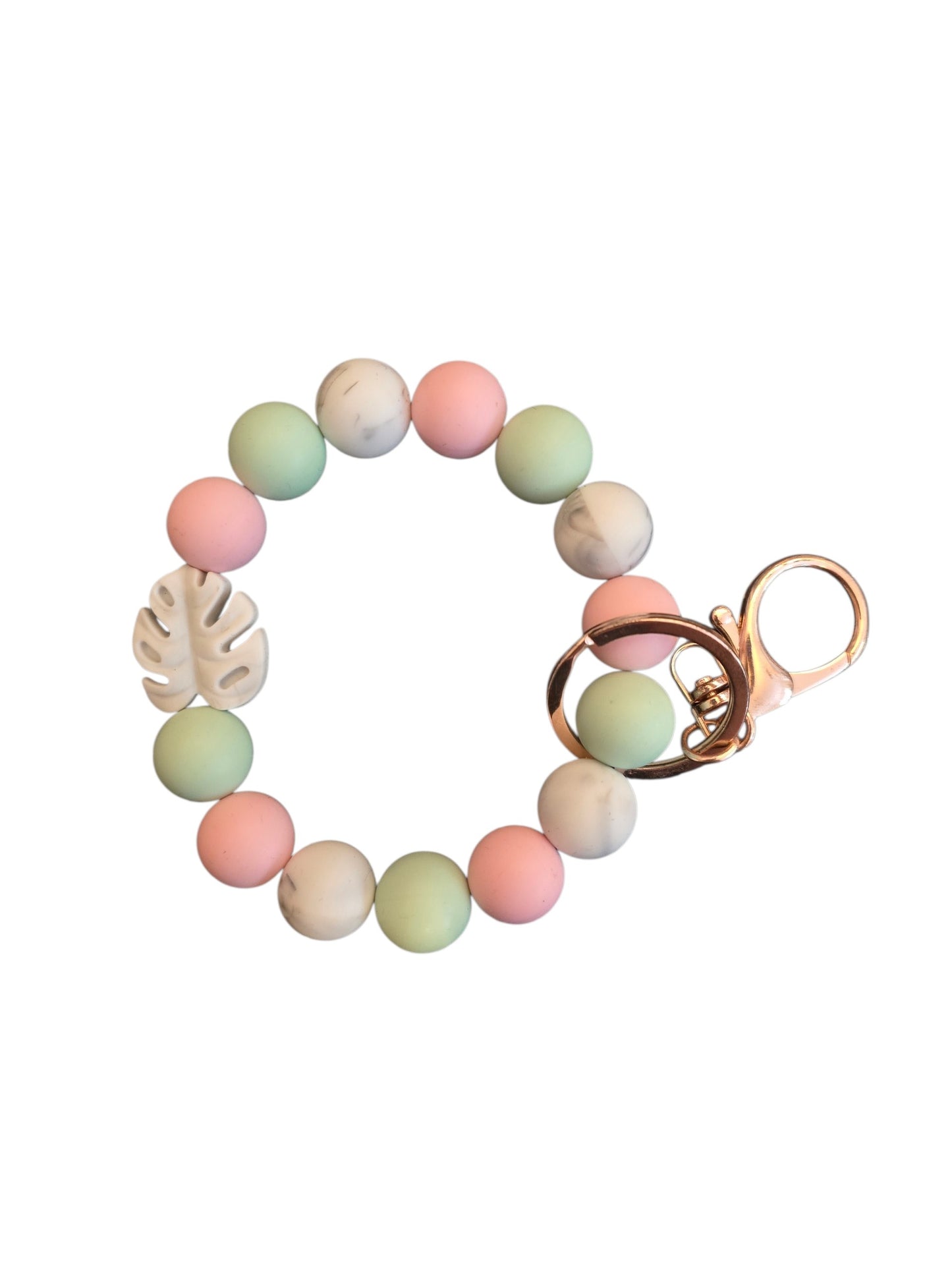 Porte-clé bracelet feuille
