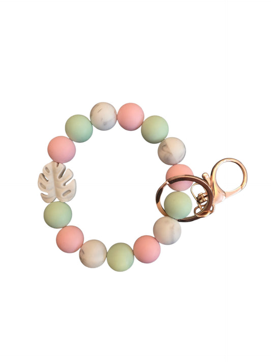 Porte-clé bracelet feuille